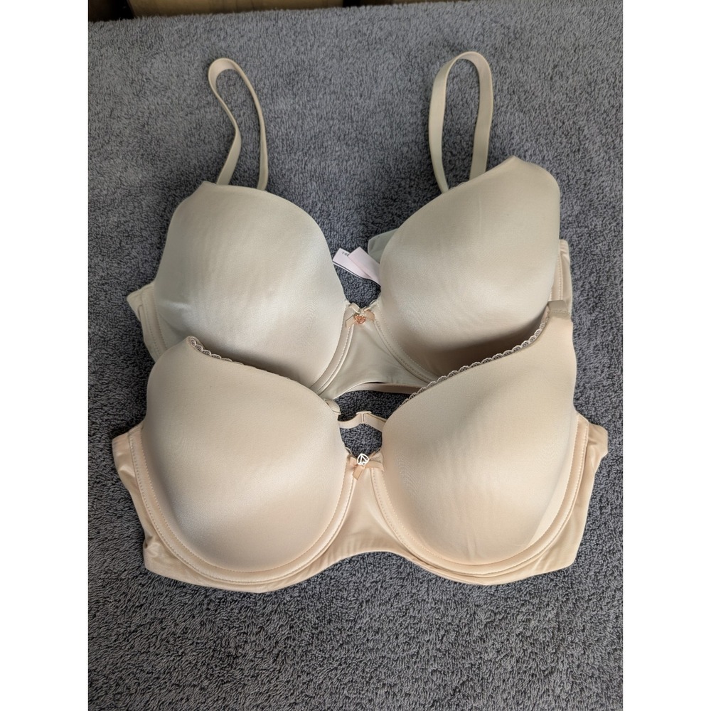 Victoria Secret Lined Demi Bra 2 Pack 40C Nude Tan Underwire 7763
